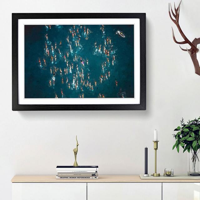 Swimmers in Brazil - Picture Frame Graphic Art Print East Urban Home Size: 62cm H x 87cm W x 2cm D, Frame Option: Black Framed on Productcaster.