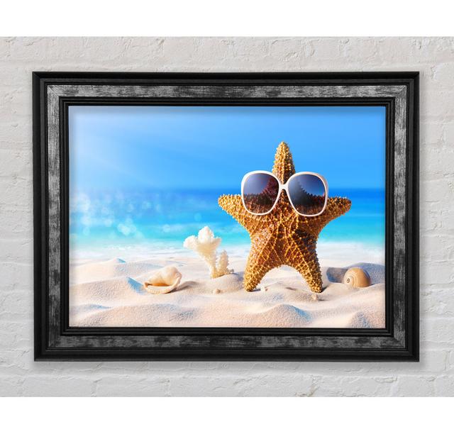 Cool Starfish Framed Print Highland Dunes Size: 100cm H x 141.4cm W x 3cm D, Format: Charlotte Black Framed Paper on Productcaster.