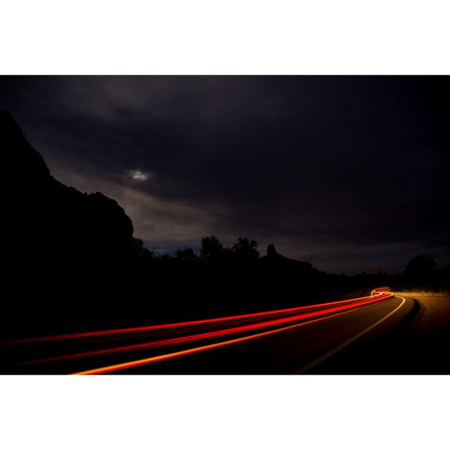 Kampmann Light Trails On Highway At Night In Moonlight Sedona - Print Union Rustic Size: 51cm H x 76cm W x 3.8cm D on Productcaster.