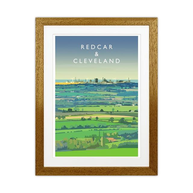 Redcar and Cleveland by Richard O'Neill - Graphic Art Corrigan Studio Size: 53.5cm H x 43.5cm W x 3cm D, Format: Brown Framed on Productcaster.