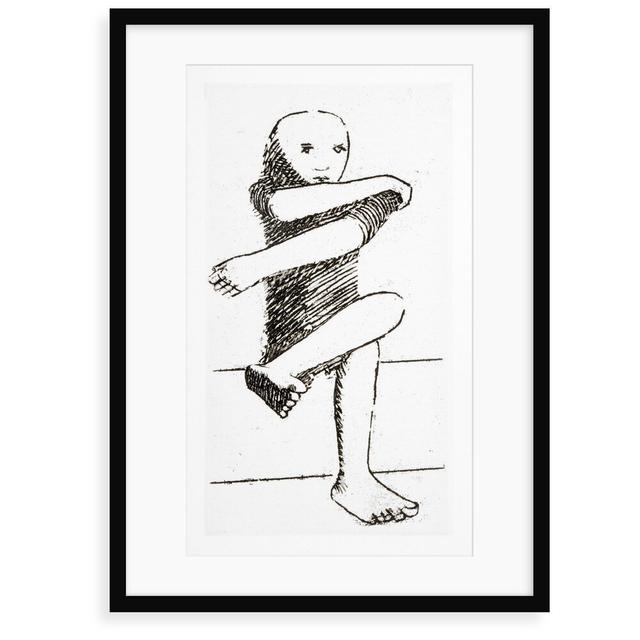 'Seated Child' Drawing Print East Urban Home Size: 100 cm H x 70 cm W x 2.3 cm D, Format: Framed Paper on Productcaster.