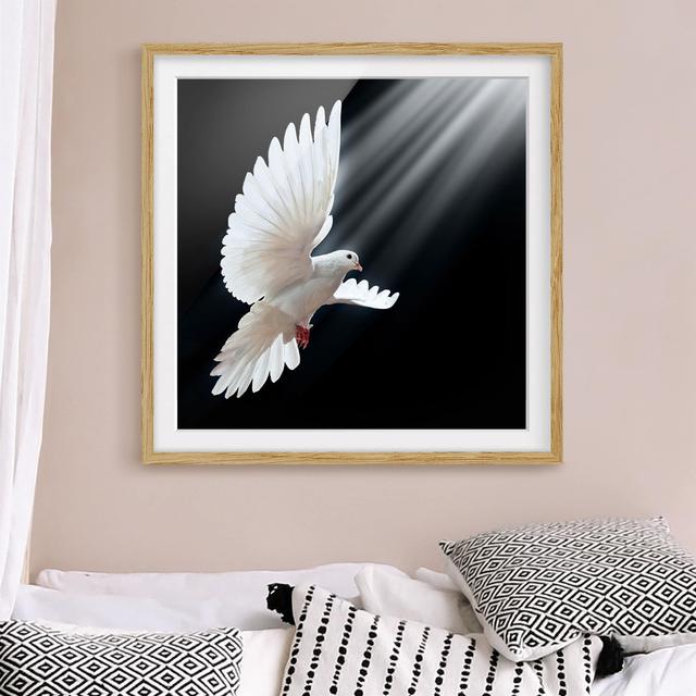 Holy Dove Framed Graphic Art Print on Paper East Urban Home Frame Options: Natural oak, Size: 50cm H x 50cm W on Productcaster.