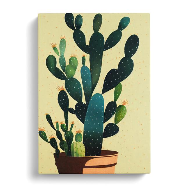 Cactus Cacti - Wrapped Canvas Graphic Art Natur Pur Size: 60cm H x 40cm W x 3cm D on Productcaster.