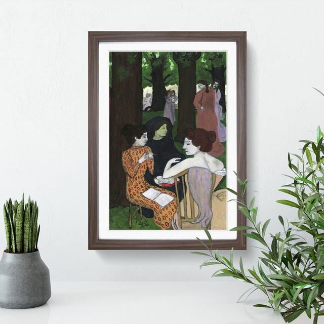 The Muses by Maurice Denis - Picture Frame Painting East Urban Home Frame Option: Walnut Framed, Size: 36cm H x 27cm W x 2cm D on Productcaster.