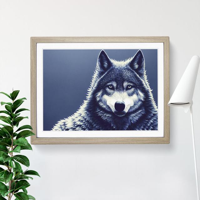 XH1022-10276X Wolf Portrait Vol.6 - Single Picture Frame Print Marlow Home Co. Size: 25cm H x 34cm W, Frame Colour: Oak on Productcaster.