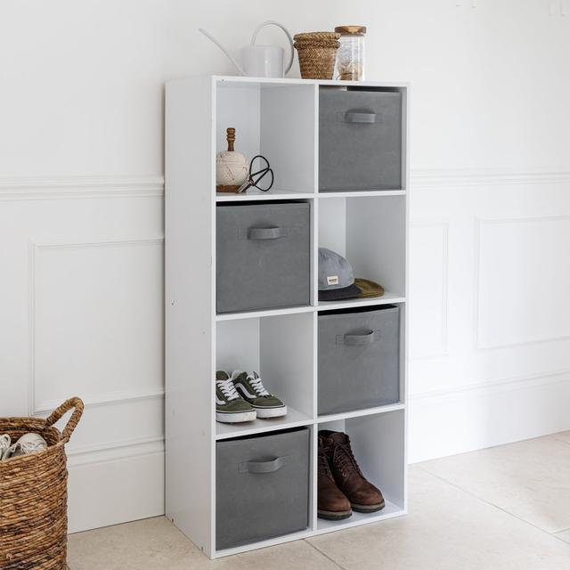 Northville 61cm W Cube Bookcase Rebrilliant Colour: White/Grey, Size: 121cm H x 61cm W x 30cm D on Productcaster.