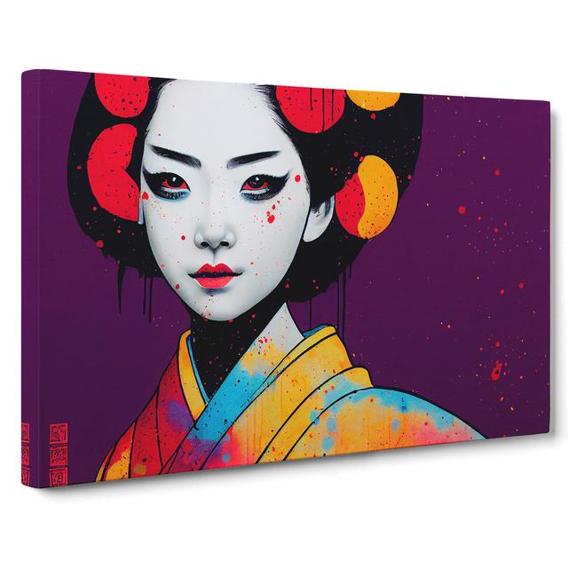 Painted Geisha Vol.2 Abstract - Wrapped Canvas Graphic Art ClassicLiving Size: 35cm H x 50cm W x 3cm D on Productcaster.