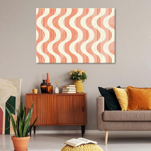 Canvas Print, Wavy Retro Abstraction - Wrapped Canvas Print Metro Lane Size: 60cm H x 90cm W on Productcaster.