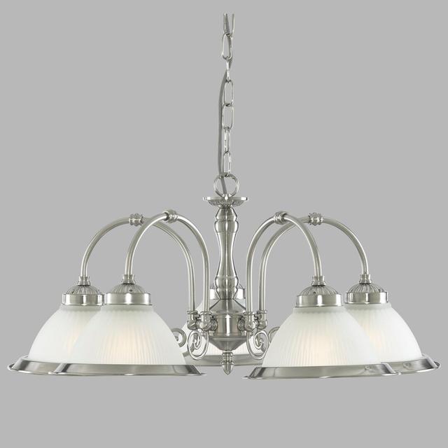 Arnott 5-Light Shaded Chandelier Three Posts Finish: Satin Silver on Productcaster.