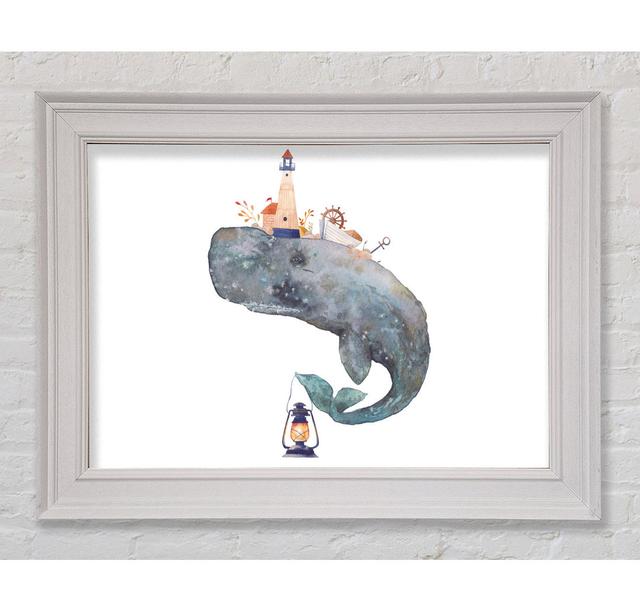 The Seaside Whale Framed Print Highland Dunes Size: 29.7cm H x 42cm W on Productcaster.