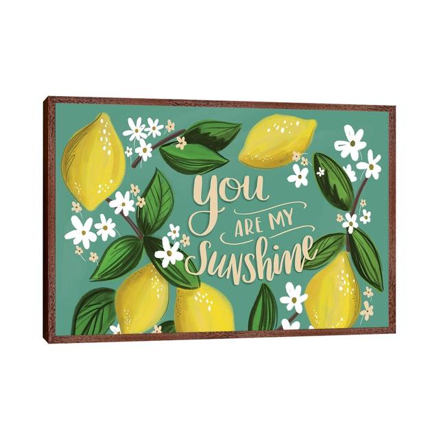 You Are My Sunshine Lemons Happy Larry Format: Brown Framed Canvas, Size: 66.04cm H x 101.6cm W x 3.81cm D on Productcaster.