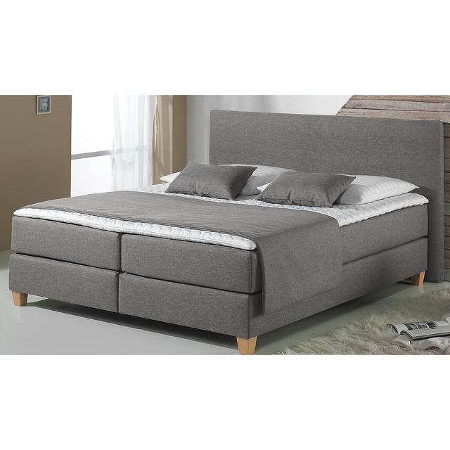 Boxspringbett Raegan Zipcode Design Größe: 100 cm B x 200 cm T, Farbe: Grau, Matratzenhärte: 7-Zonen-Kaltschaummatratze, H3 on Productcaster.