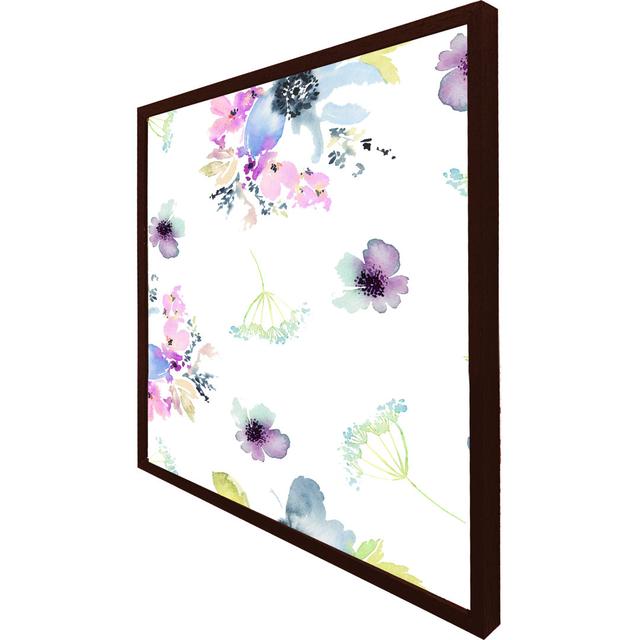 Konawa Watercolour Flowers - Single Picture Frame Print ClassicLiving Format: Brown Framed, Size: 61cm H x 61cm W x 4cm D on Productcaster.