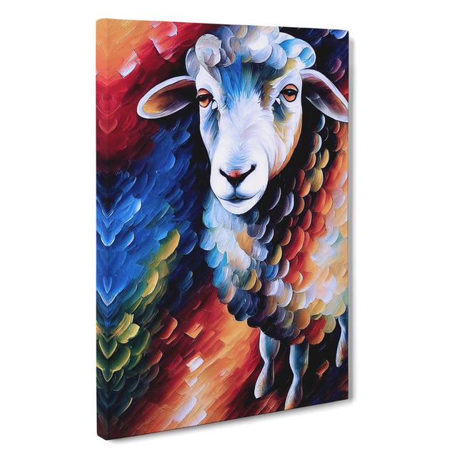 Portrait of a Sheep No.1 - Wrapped Canvas Graphic Art Brambly Cottage Size: 76cm H x 50cm W x 3cm D on Productcaster.