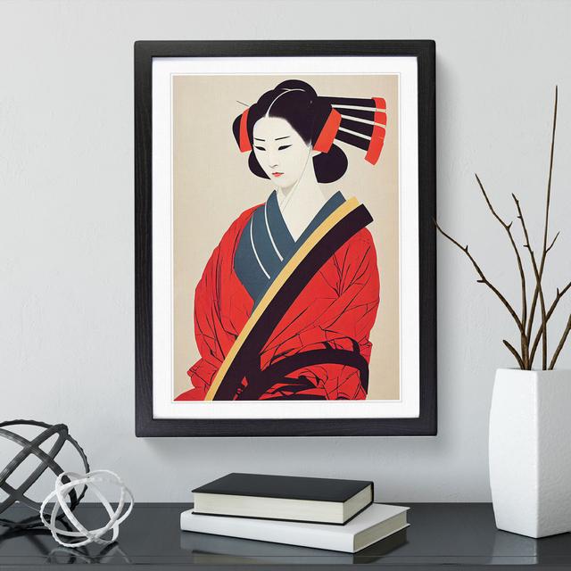 Traditional Geisha No.1 - Picture Frame Graphic Art Marlow Home Co. Frame Colour: Black, Size: 64cm H x 46cm W on Productcaster.