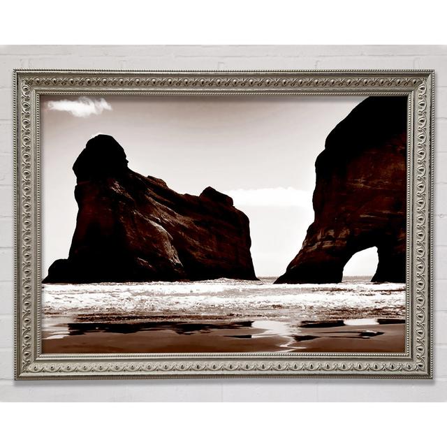 The Doorway To The Ocean Brown Framed Print Bright Star Size: 29.7cm H x 42cm W on Productcaster.