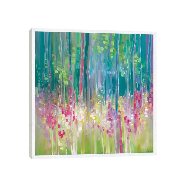 Abstract Summer by Gill Bustamante - Painting on Canvas Brayden Studio Frame Option: White Framed, Size: 45.72cm H x 45.72cm W x 3.81cm D on Productcaster.