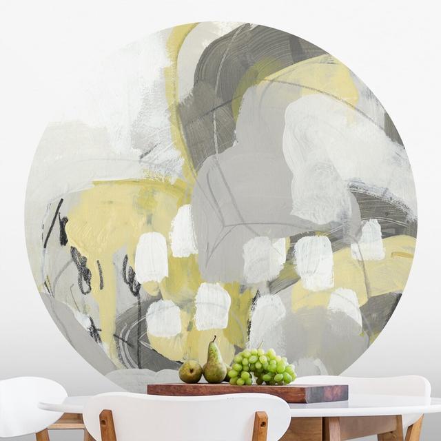 Round Wallpaper Self Adhesive - Lemons In The Mist II Ivy Bronx Size: 150cm L x 150cm W on Productcaster.