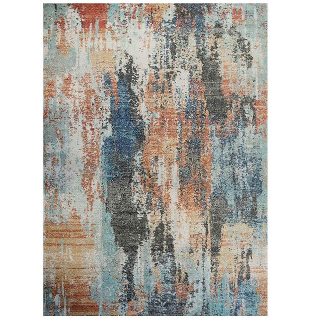 Olivieri Power Loom Blue/Orange Rug Borough Wharf Rug Size: Rectangle 120 x 170cm on Productcaster.