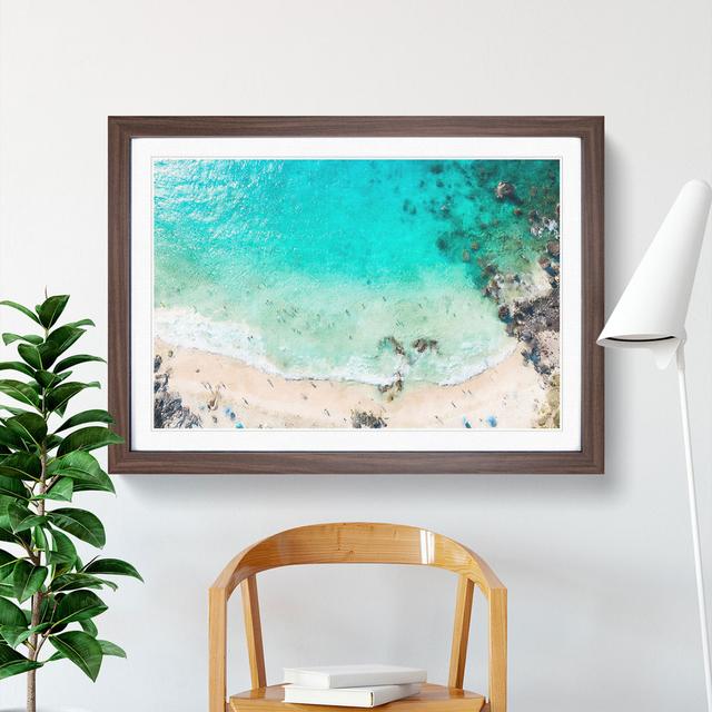 The Beach in Hawaii - Picture Frame Painting East Urban Home Size: 27cm H x 36cm W x 2cm D, Frame Option: Walnut Framed on Productcaster.