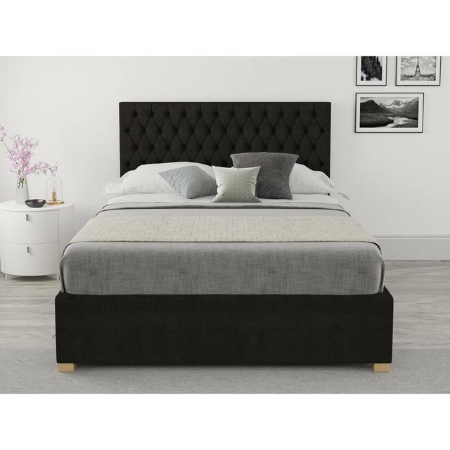 Central City Upholstered Ottoman Bed Brambly Cottage Size: Kingsize (5'), Colour: Charcoal on Productcaster.