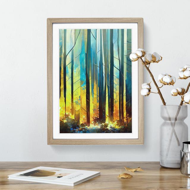 Forest - Picture Frame Graphic Art Alpen Home Size: 46cm H x 34cm W x 2cm D, Frame Colour: Oak on Productcaster.