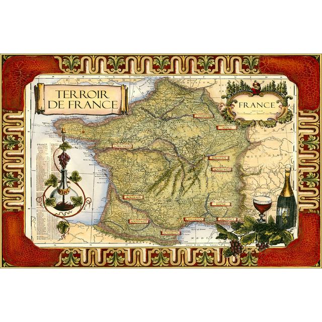 Medium Wine Map II (H) - Wrapped Canvas Art Prints Longshore Tides Size: 30cm H x 46cm W on Productcaster.