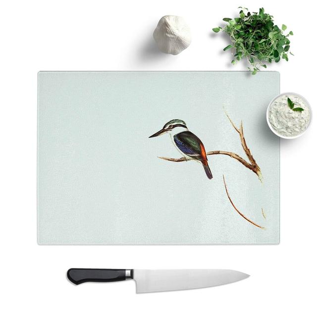 Glass Halcyon Kingfisher by Elizabeth Gould Chopping Board East Urban Home Size: 39 cm W x 28.5 cm L on Productcaster.