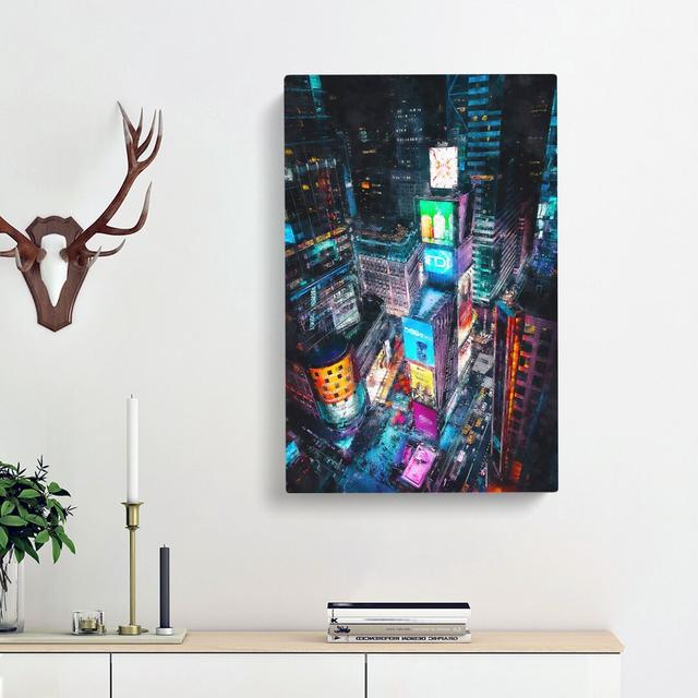 Times Square in New York City - Wrapped Canvas Graphic Art Print East Urban Home Size: 91cm H x 60cm W x 3cm D on Productcaster.