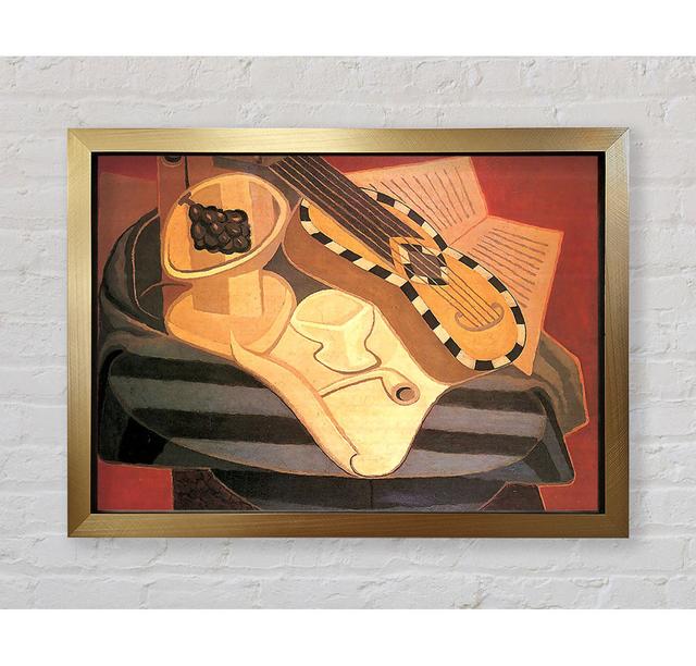 Juan Gris Guitar With Ornaments Framed Print Rosalind Wheeler Format: Ventura Gold Framed Paper, Size: 42cm H x 59.7cm W x 3.4cm D on Productcaster.