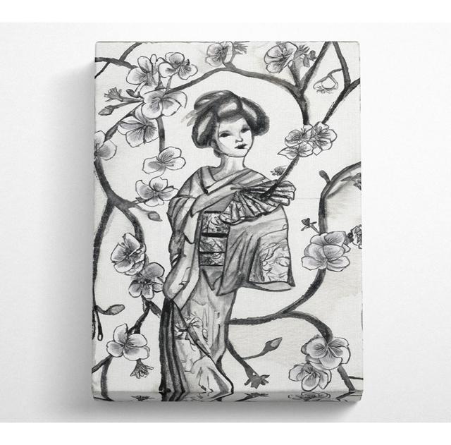 Japanese Geisha Art - Wrapped Canvas Art Prints ClassicLiving Size: 50.8cm H x 81.3cm W x 10cm D on Productcaster.