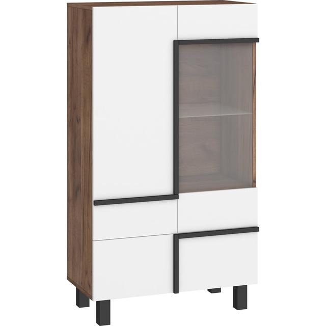 Barnesbury Display Cabinet 17 Stories Colour: Saddle Brown/White on Productcaster.