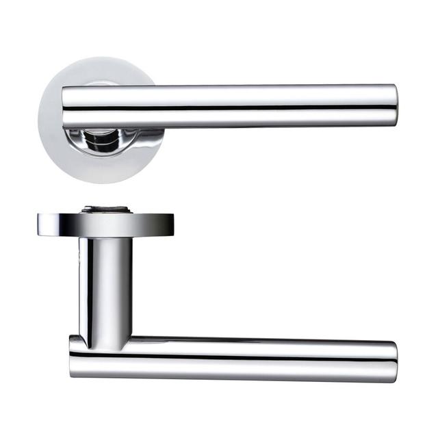 Lucca Latch Door Handle (Set of 2) Stanza Finish: Polished Chrome on Productcaster.