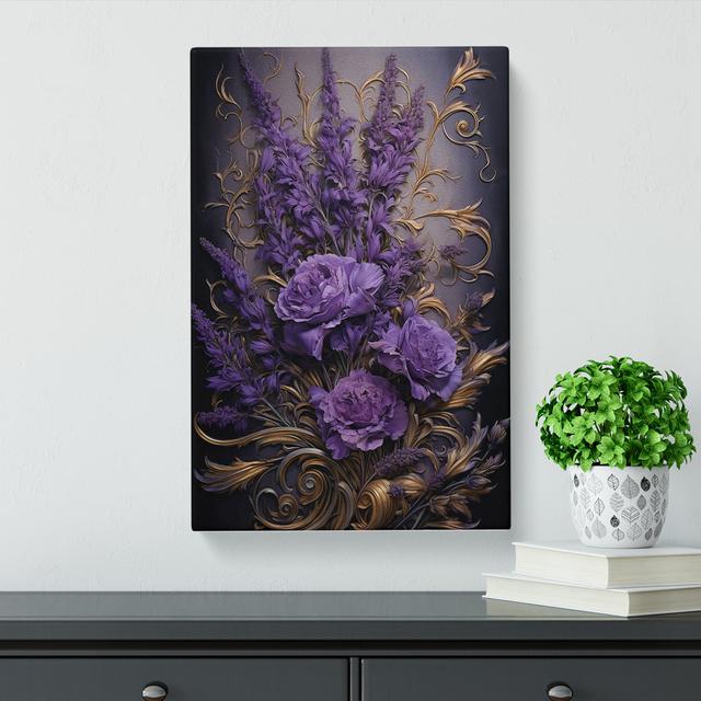 Lavender Flower Baroque No.2 - No Frame Print Rosdorf Park Size: 76cm H x 50cm W x 3cm D on Productcaster.