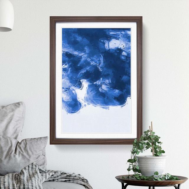 Velvet Blue in Abstract - Picture Frame Graphic Art Print East Urban Home Frame Option: Walnut, Size: 60cm H x 40cm W x 2cm D on Productcaster.