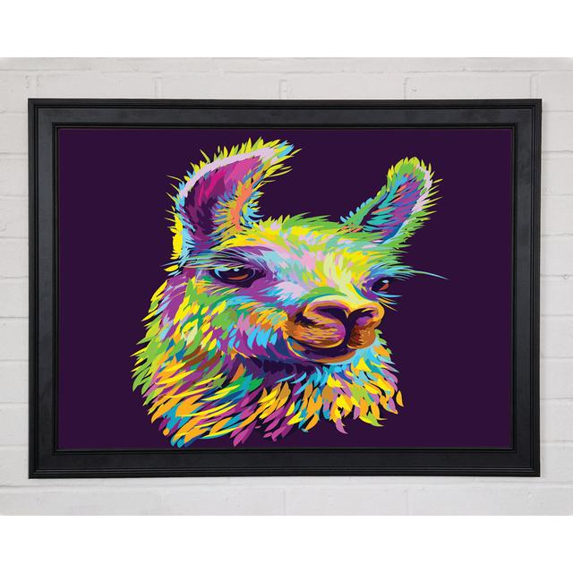 The Llama Head Framed Print Latitude Vive Size: 84.1cm H x 118.9cm W x 1.5cm D, Format: Matte Black Framed Paper on Productcaster.