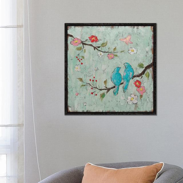 Love Birds I by Katy Frances - Painting on Canvas Viv + Rae Format: Black Floater Framed, Size: 66.04cm H x 66.04cm W x 3.81cm D on Productcaster.