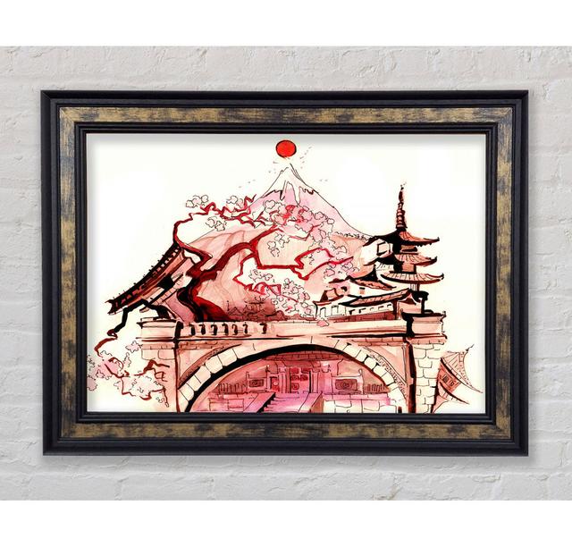 Chinese Cherry Blossom Temple - Print Rosalind Wheeler Size: 29.7cm H x 42cm W on Productcaster.