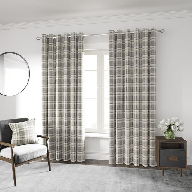 Harriet Lined Eyelet Room Darkening Curtains (Set of 2) Helena Springfield Panel Size: Width 168 x Drop 138cm, Colour: Mocha on Productcaster.