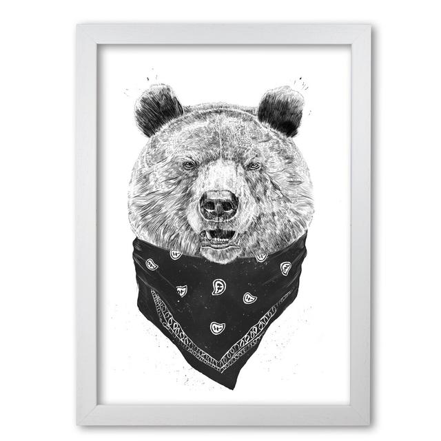 'Wild Bear' Graphic Art East Urban Home Size: 42 cm H x 29.7 cm W x 5 cm D, Frame Options: White Grain on Productcaster.