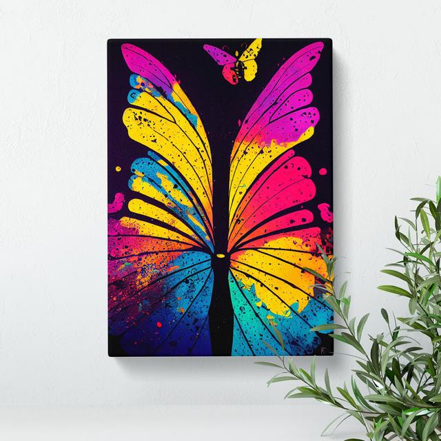 XC1022-4788X Two Butterflies Painted No.4 Abstract - Wrapped Canvas Graphic Art Brambly Cottage Size: 76cm H x 50cm W x 3cm D on Productcaster.