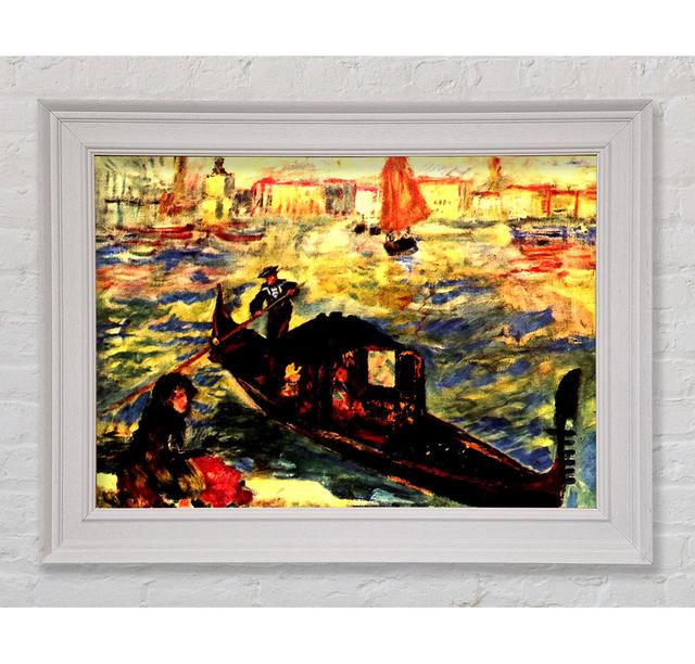 Renoir Gondola On The Canale Grande Framed Print Rosalind Wheeler Size: 59.7cm H x 84.1cm W x 8cm D, Format: Galway White Framed Paper on Productcaster.