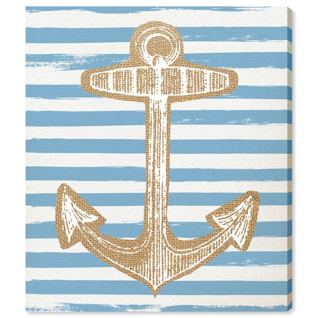 Burlap Patch Anchor by Oliver Gal - Wrapped Canvas Print East Urban Home Size: 61cm H x 51cm W x 4cm D on Productcaster.