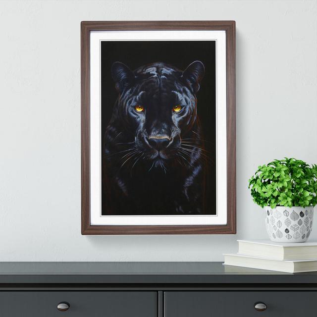 Panther Contemporary - Single Picture Frame Print on Wood Latitude Vive Size: 64cm H x 46cm W x 2cm D, Frame Colour: Walnut on Productcaster.