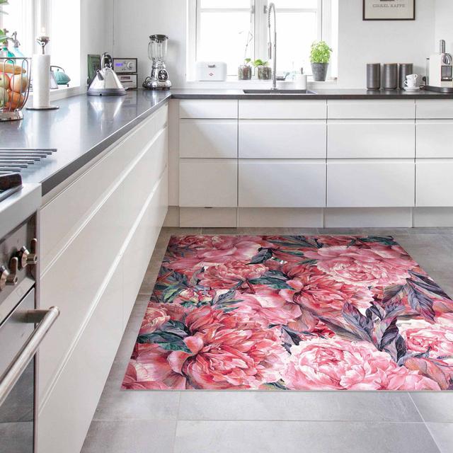 Vorleger Santoro mit Blumenmuster in Rosa Mercer41 Teppichgröße: Quadratisch 140 x 140 cm on Productcaster.