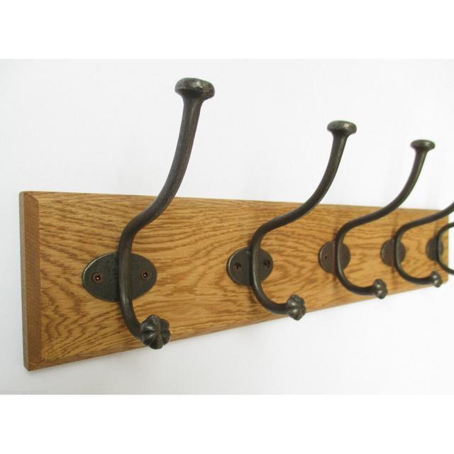 Murphys Solid Wood 9 - Hook Wall Mounted Coat Rack Ironmongery World on Productcaster.