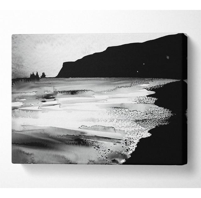 The Calming Ocean Flow B N W - Wrapped Canvas Art Prints House of Hampton Size: 66cm H x 106.6cm W x 10cm D on Productcaster.