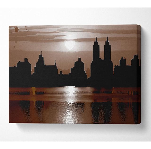 Nyc Brown Skyline - Wrapped Canvas Art Prints ClassicLiving Size: 50.8cm H x 81.3cm W x 10cm D on Productcaster.