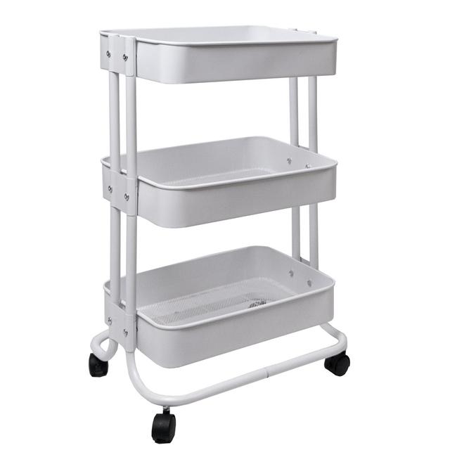 39cm W Metal Shelving Unit with Wheels KNIGHT Finish: White on Productcaster.