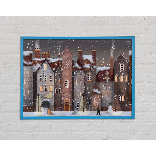 The Snowy Streets Ophelia & Co. Size: 29.7cm H x 42cm W x 2cm D, Format: Blue Framed Paper on Productcaster.